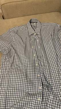 Croft & Barrow Easy Care Classic Fit Size Medium Button Down Shirt Blue Green